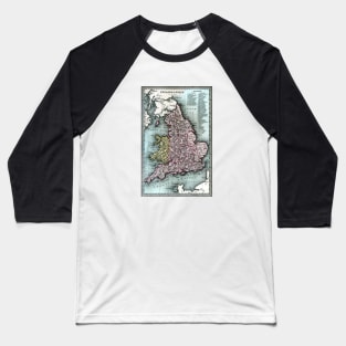 1835 Map of England and Wales Baseball T-Shirt